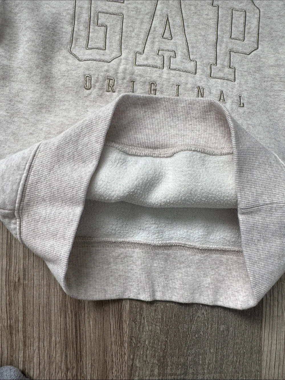 GAP Kids Cream/Light Beige Hoodie & Wide Leg Sweatpants 2 Peace Set Size 10/12